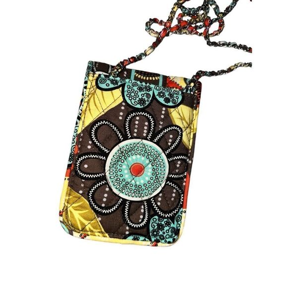 Beautiful VERA BRADLEY Flower Shower Smartphone Chain Strap Pouch Crossbody Purs - Picture 13 of 15